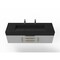 Castello Usa Nile 60" Wall Mounted Gray Vanity With Black Top And Gold Handles CB-MC-60G-GLD-2053-BL - alternate 4